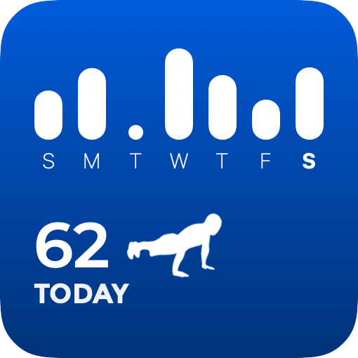 The small Daily Push-Ups widget: a week of bars above today's count