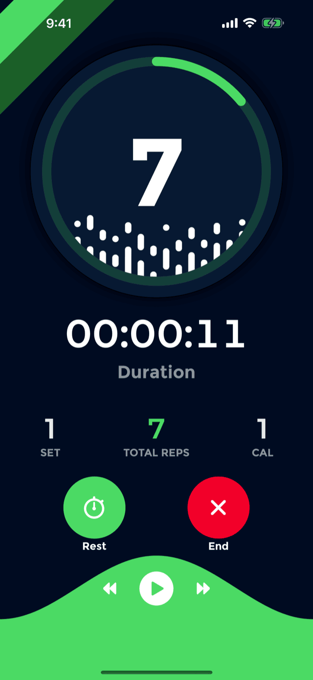 A workout in the green theme