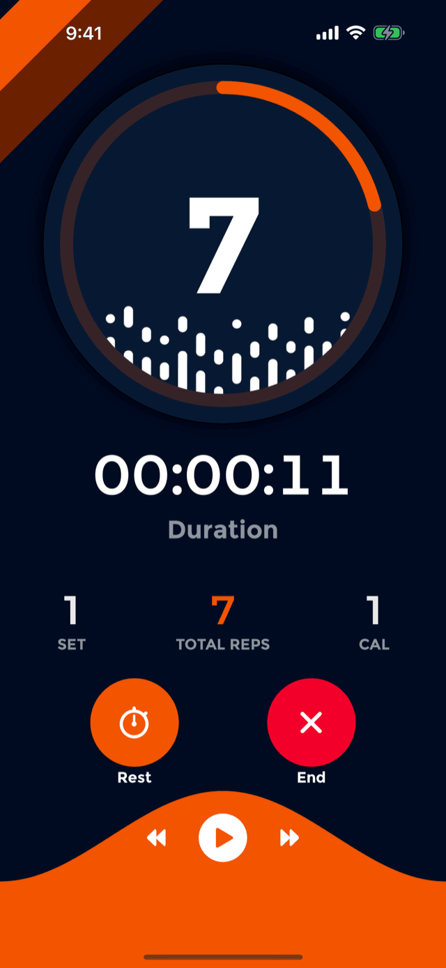 A workout in the orange theme