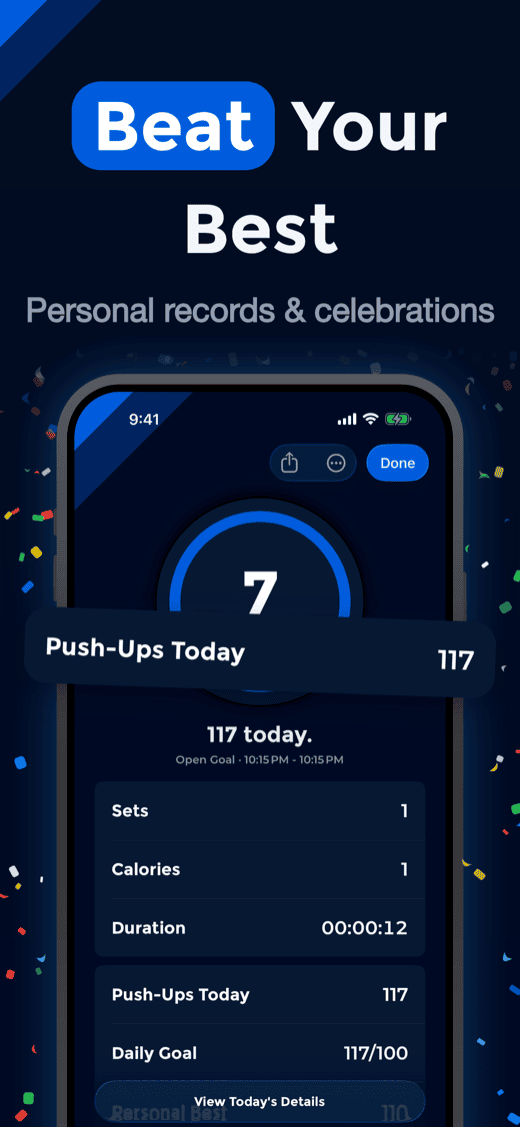Beat your best: personal records and the celebration screen