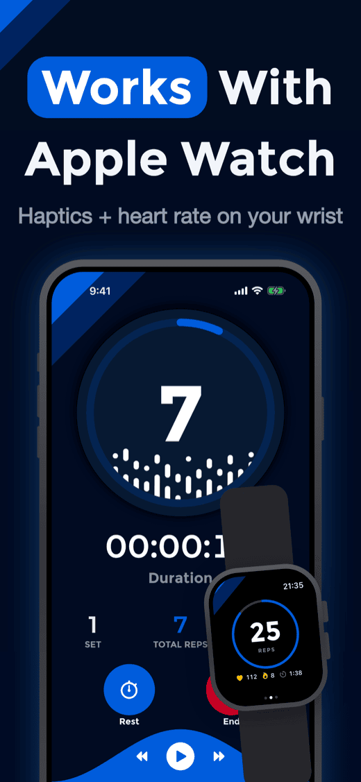 Works with Apple Watch: haptics and heart rate on your wrist